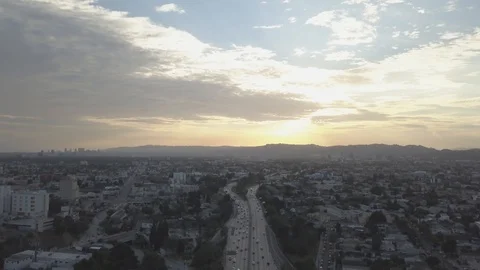 101Freeway descending Stock Footage 93376967