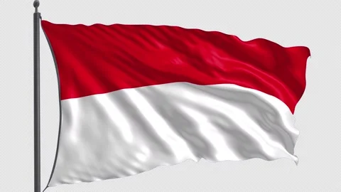 102 Flag of Monaco with Alpha channel 3D Rendering 102 Stock Footage 159239013