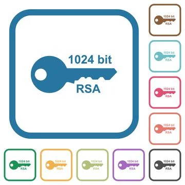 1024 bit rsa encryption simple icons Illustrazione stock