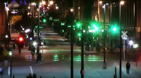 (1025) Nightlife evening city traffic time lapse Stock Footage