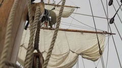 Sailing Tall-Ship, Rigging, Masts And Giant Sails