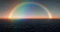 (1028) Blue Tropical Pacific Rainbow Ocean Waves Cruise Travel Loop HD Footage