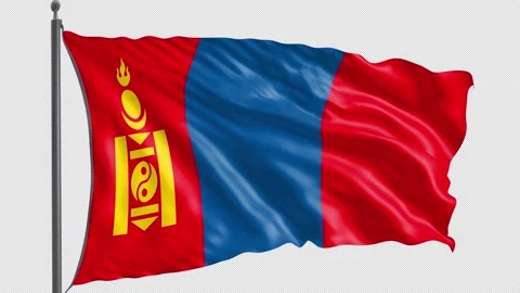 103 Flag of Mongolia with Alpha channel 3D Rendering 103 Stock Footage 159239930