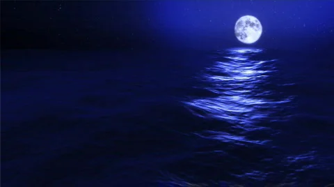 1030 Blue Moon Lunar Eclipse Ocean Waves Travel Cruise Vídeos de archivo 271513