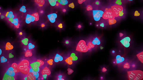 (1038) Candy Conversation Love Message Valentine Hearts Vídeos de archivo 278948
