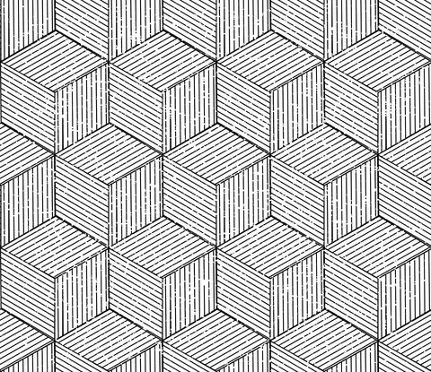 1038 Seamless pattern with black lines cube Stock Illustration