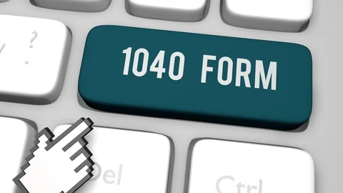 1040 form keyboard key concept animation Stock Footage 112367182