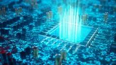 AI artificial intelligence concept CPU. Machine learning. Central Computer