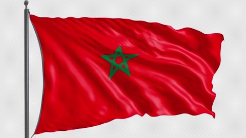 105 Flag of Morocco with Alpha channel 3D Rendering 105 Stock Footage 159240022