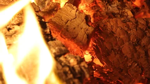 105 Warm Ember Fire Coals  Stock Footage 38375903