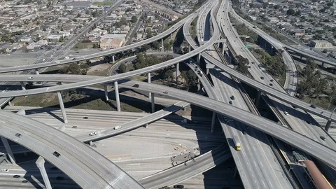 105+110 freeway overpass Stock Footage