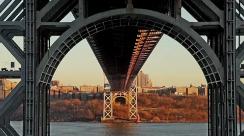 1054 George Washington Bridge Stock Footage 34367692