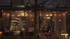 Restaurant Exterior Night Establishing Shot
