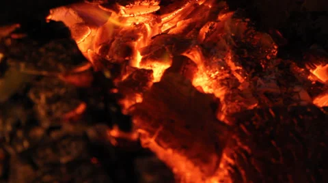 106 Warm Ember Fire Coals  Stock Footage 38375880