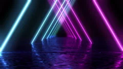Glowing neon tunnel. Abstract seamless background.  Fluorescent ultraviolet ligh