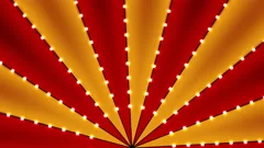 Circus animated rotation looped background of red and gold lines stripe with