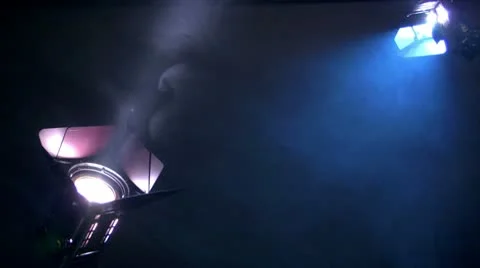 10636 interview background spotlights heavy smoke loop Stock Footage 10687321