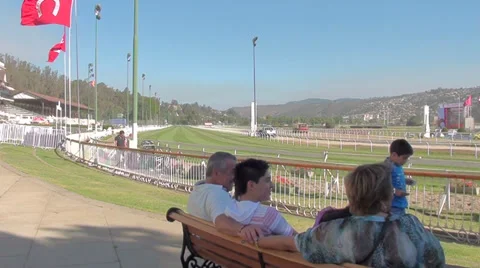 1066 Horse Racing Stock Footage 33831450