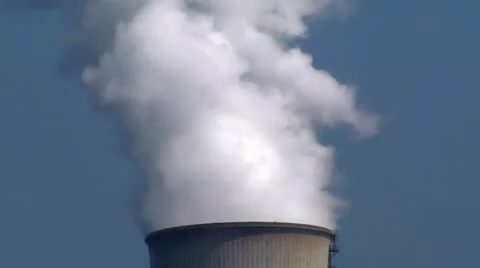 10695 smoke cooling tower Video stock 11243993
