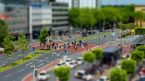 10699 city people walk tilt shift time lapse Stock Footage