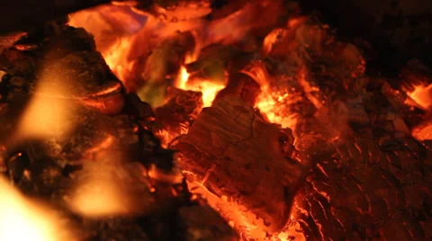 107 Warm Ember Fire Coals  Stock Footage 38375923