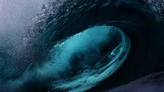 Cinemagraph of dramatic rolling ocean wave background loopable