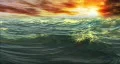 1078 Ocean Waves Whitecaps Sunset HD HD Footage