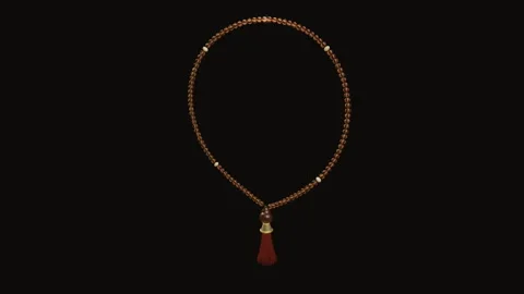 108-Bead Mala Slow Push In 4K Seamless Loop Stock Footage 344685523