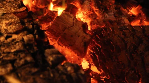 108 Warm Ember Fire Coals  Stock Footage 38375946