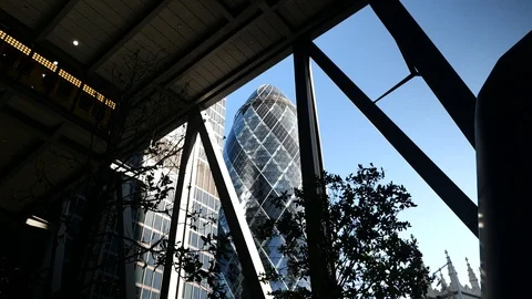1080 25fps low angle shot of the gherkin Stock Footage 120171982
