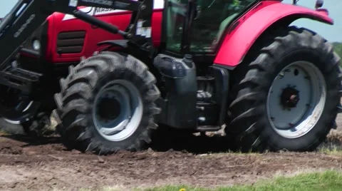 1080 30fps tractor working closeup view Stock Footage 50363719