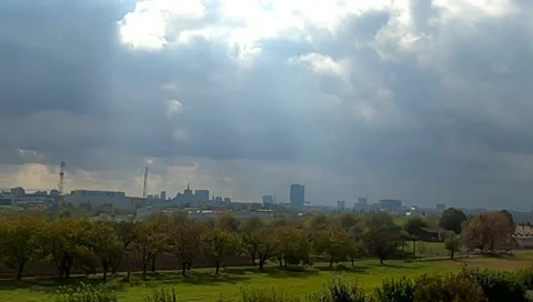 1080HD Cloudy day skyline time lapse Stock Footage