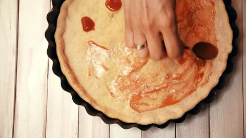 1080i. Making pizza at home Stock Footage 74900680