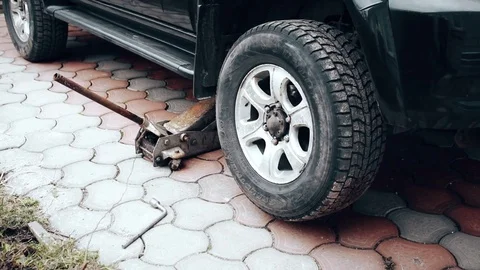 1080i.  Summer tire replacement Stock Footage 73565282