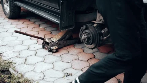 1080i.  Summer tire replacement Stock Footage 73565388