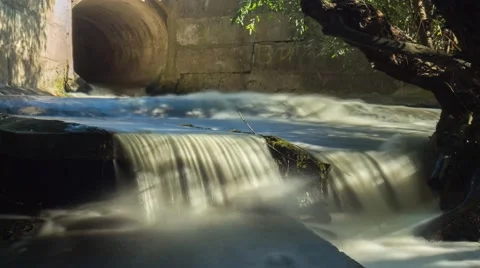 1080i. Waterfall in the dynamics on the hillside. Timelapse Stock Footage 67628392