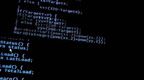 1080P 1920x1080 Code Scrolling on an LCD Screen Stock Footage 106051