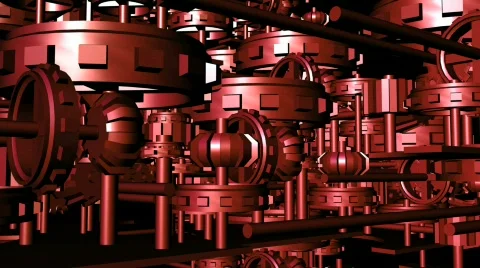 1080P Abstract Animated Gears Stockbeeldmateriaal 486071