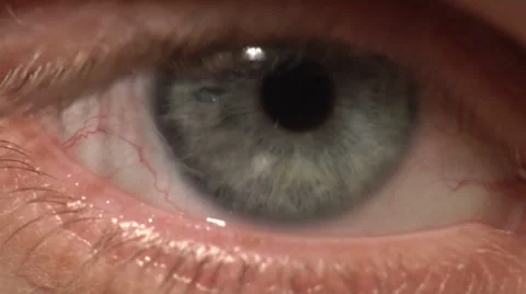 1080P Blue Pupil Human Eye Macro Close Up Stock Footage 8563237