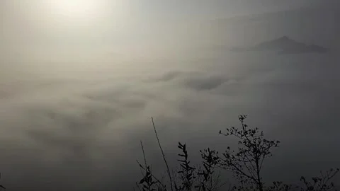 1080p Cinematic Timelapse of Rolling Grey Sea of Clouds Stock Footage 332046441