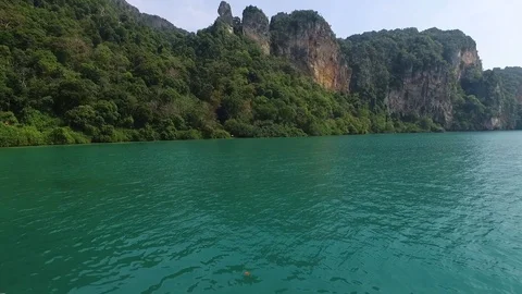 1080p HD drone footage of Railay Beach (Thailand) Stock Footage