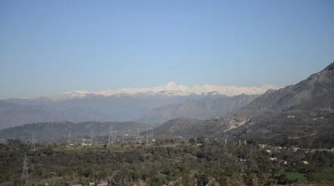 1080p India Vaishno Devi Mountains Scenic Clouds Snow Pan Slow Stock Footage 46631123
