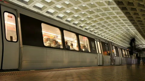 1080p metro subway time-lapse Stock Footage