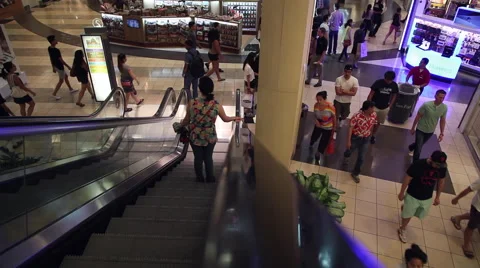 1080p Riding Escalator Stock Footage 42546405