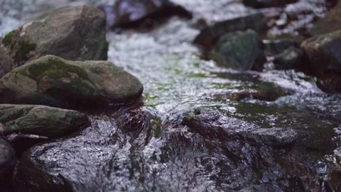 1080p slow-motion Small Waterfall in a Park Stock Footage 265294748