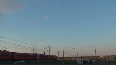 1080p Train and plane Video stock 47020852