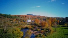Autumn aerial shot in Stowe