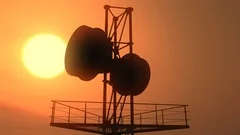 5G Telecommunication Tower Antennas Sunset 26