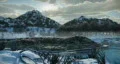 (1087) Snow Valley River Winter Scenic Animation HD Footage