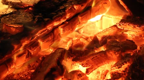 109 Warm Ember Fire Coals  Stock Footage 38375980